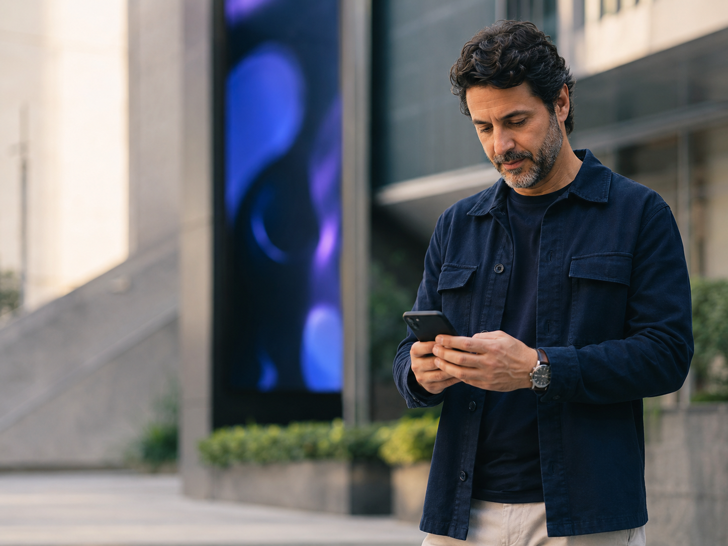 Profissional consultando um smartphone